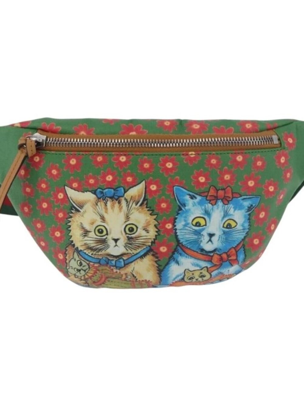 GUCCI Children's Web Sherry Line Bag Coated Canvas Green 502095 Auth